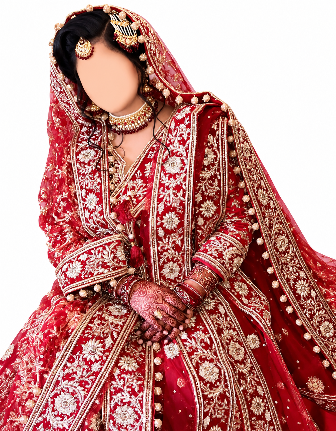 Gul-o-Gulzar Opulent Crimson Heritage Kalidar Bride